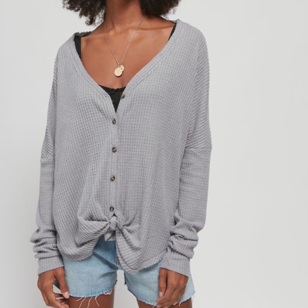 UO Thermal Button-Front Top